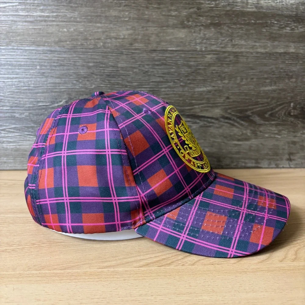 Savannah College Hat Cap Strap Back Womens Purple Plaid Art And Design